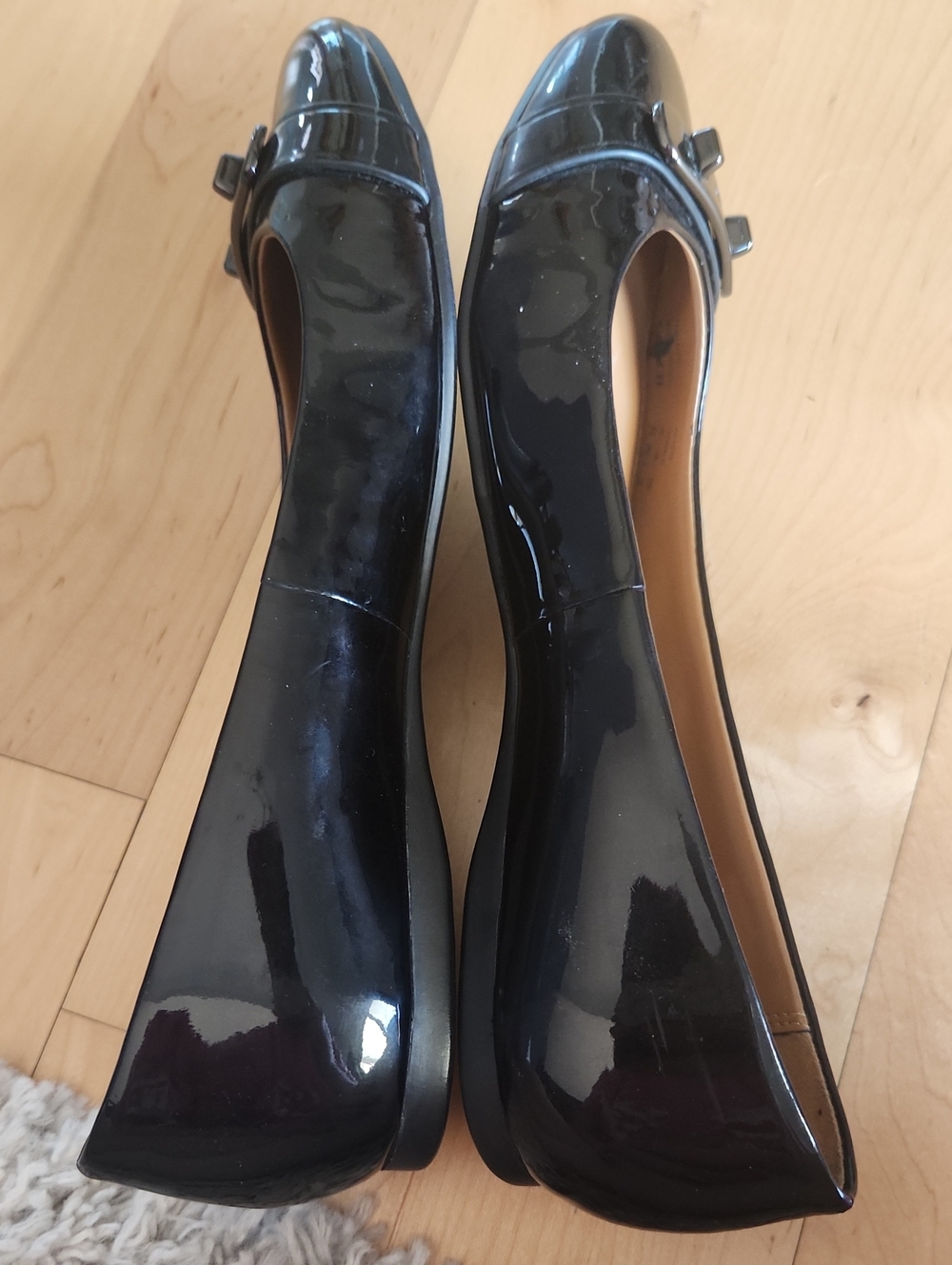 Coach Oswald Black Patent Leather Ballet Flats with Signature Hardware sz 8 B 38 - Picture 4 of 7